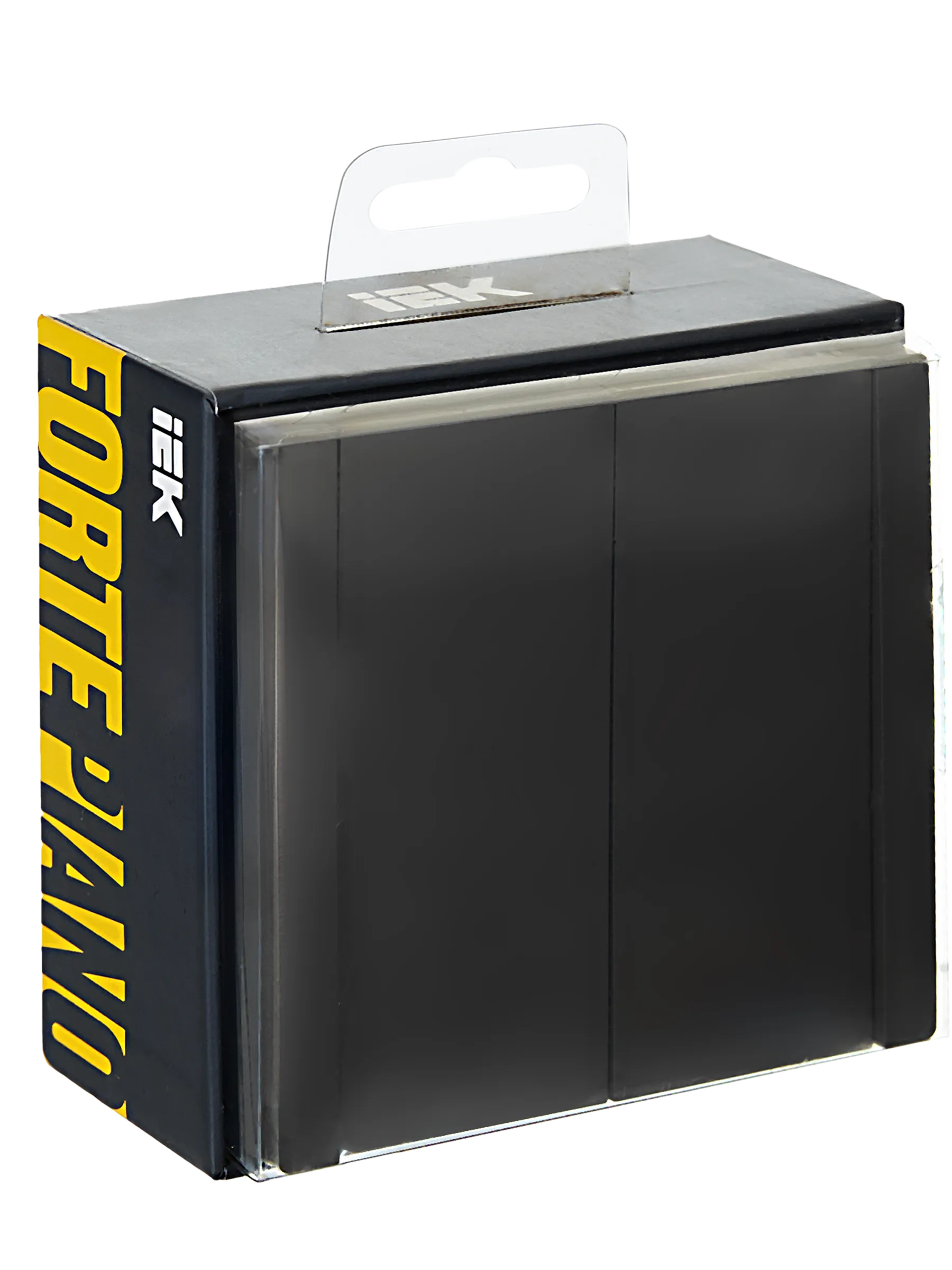 FORTE&PIANO Выключатель 2-клавишный проходной с индикацией 10А FP108 черный IEK - Фото 2