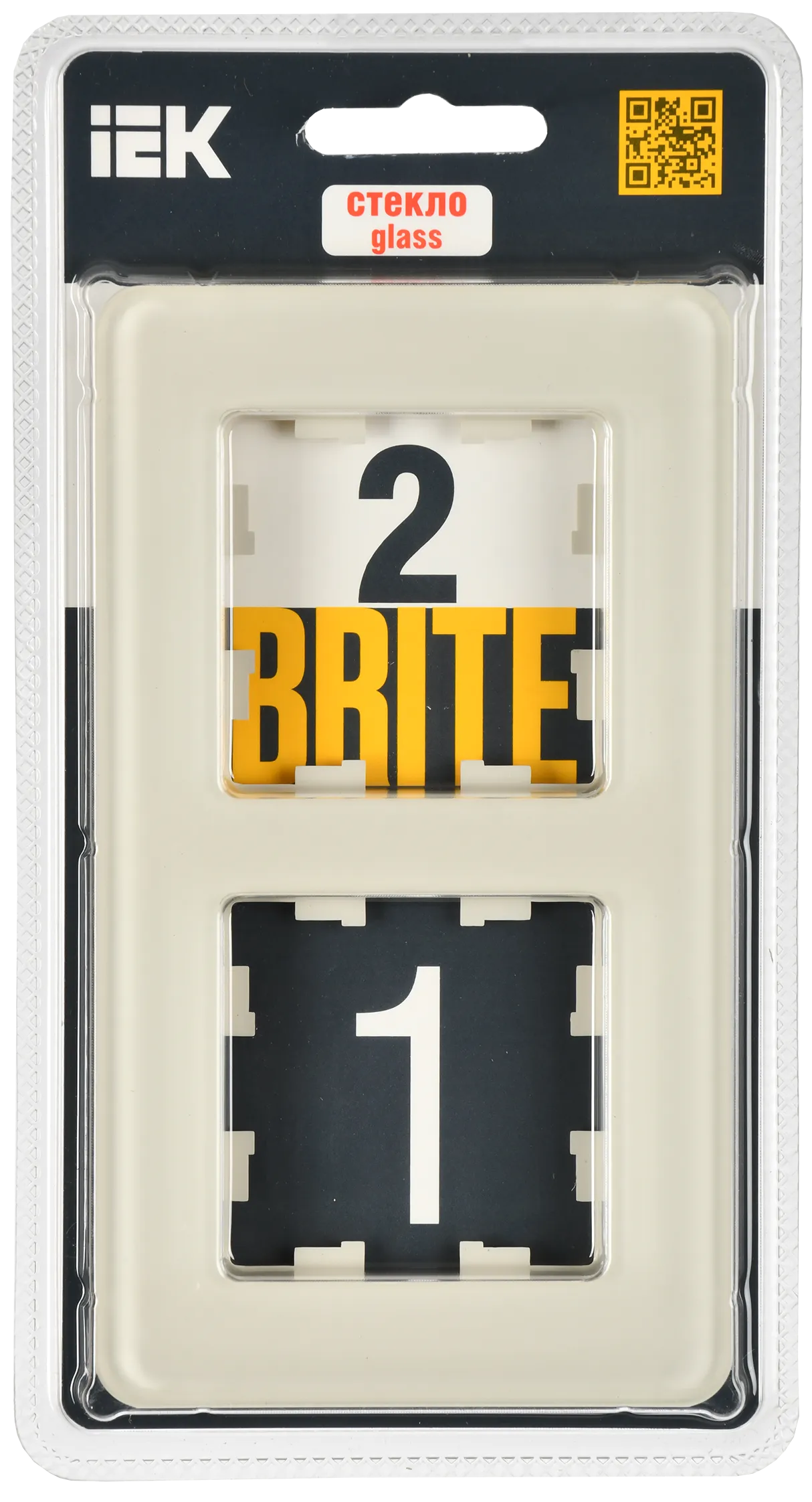 BRITE Рамка 2-местная РУ-2-2-Бр стекло песчаный RE IEK - Фото 2
