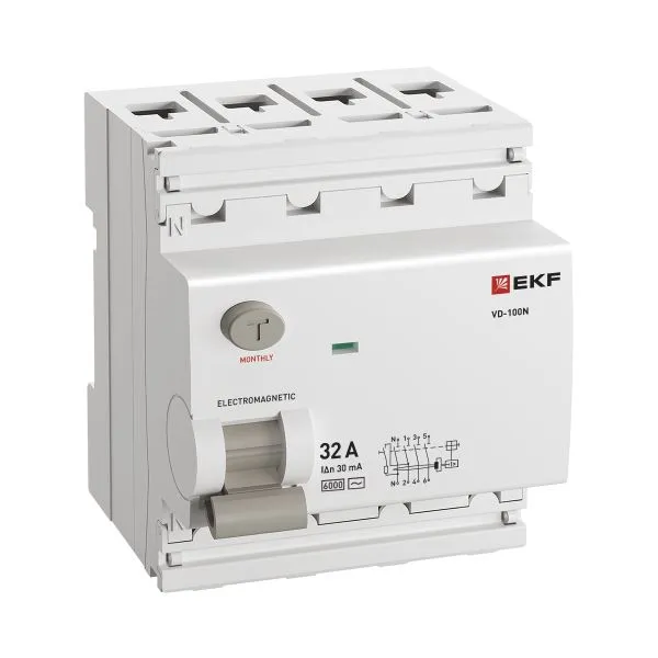 ВДТ ВД-100N 4P 32А 30мА AC эл-мех 6кА PROXIMA EKF - Фото 2