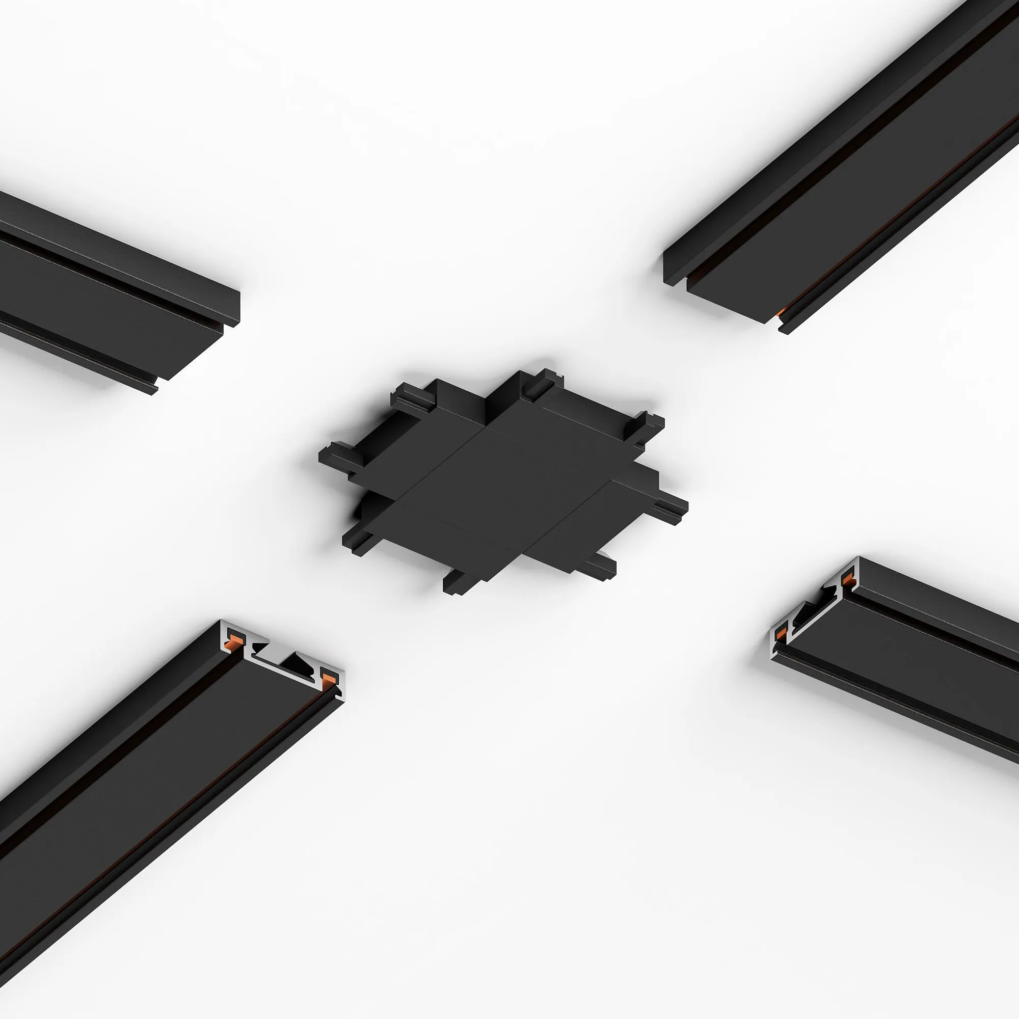 Flat Magnetic Четырёхсторонний соединитель для накладного шинопровода (чёрный) 85003/00 Elektrostand - Фото 4