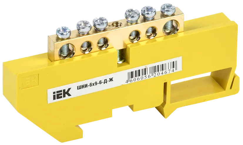 Шина PE "земля" на DIN-изол ШНИ-6х9-6-Д-Ж IEK
