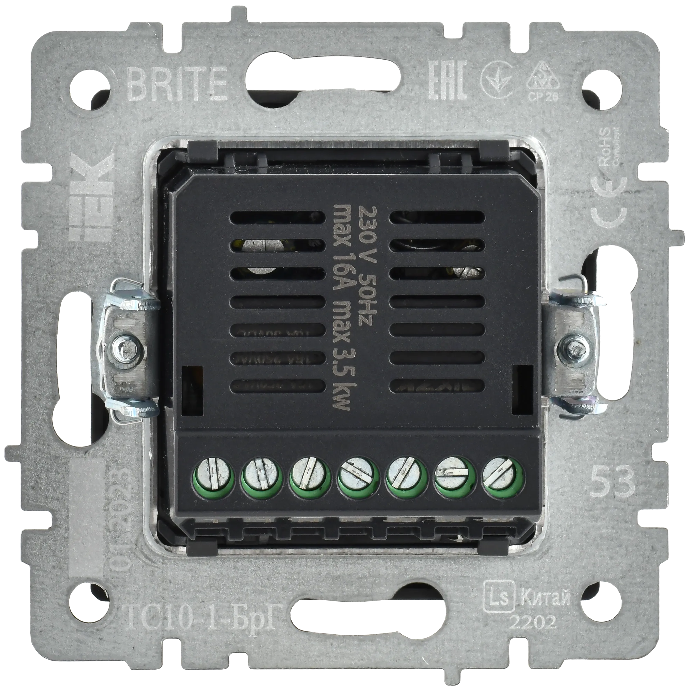 BRITE Термостат электронный с индикацией ТС10-1-БрГ графит IEK - Фото 7