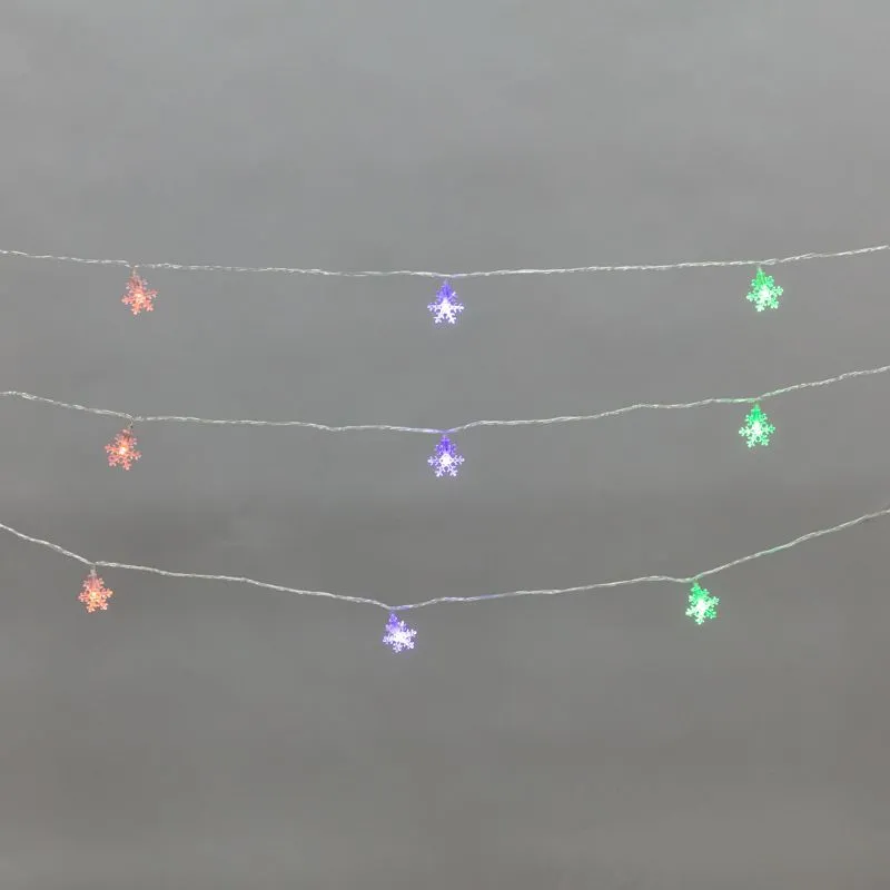 Гирлянда светодиодная Снежинки большие 5м, 20LED, IP20, прозрачный провод, свечение мульти (RG/RB), мигание, 230В NEON-NIGHT 304-024