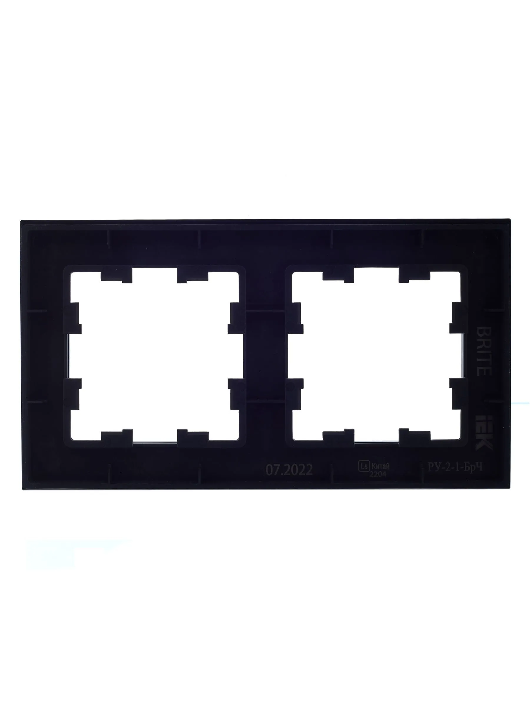 BRITE Рамка 2 -местная РУ-2-1-БрЧ металл черный IEK - Фото 6