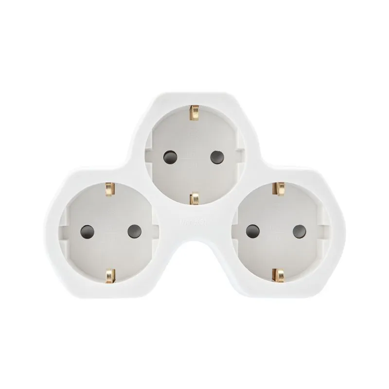 Тройник электрический 16А с/з с защитными шторками, белый REXANT - Фото 4