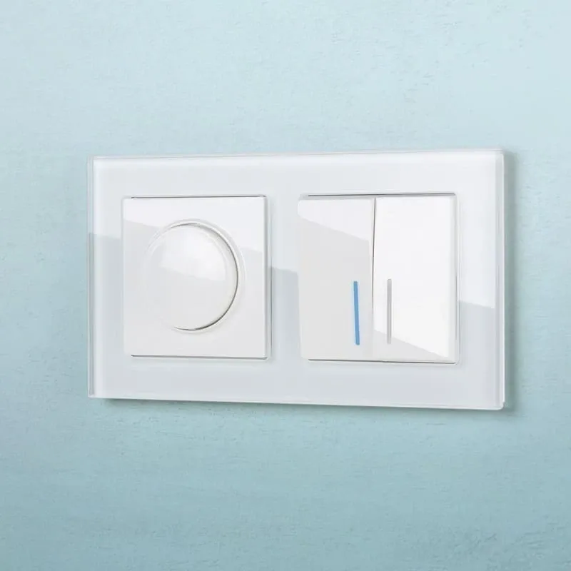 Выключатель двухклавишный проходной с подсветкой (белый) Werkel - Фото 3