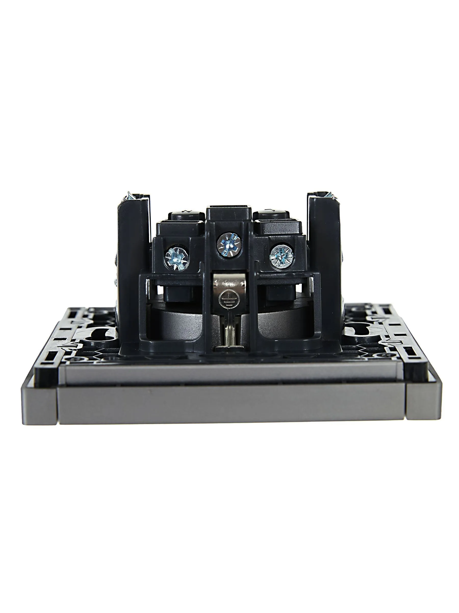 FORTE&PIANO Розетка 1-местная с заземлением с защитными шторками винтовое крепление 16А FP515 сталь IEK - Фото 4