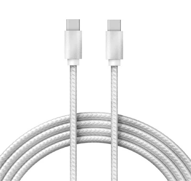 Кабель Type-C - Type-C, 2,4A, 1м, нейлон, белый REXANT