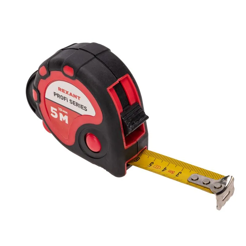 Рулетка измерительная Профи прорезиненный корпус, 5м х 19мм REXANT - Фото 2