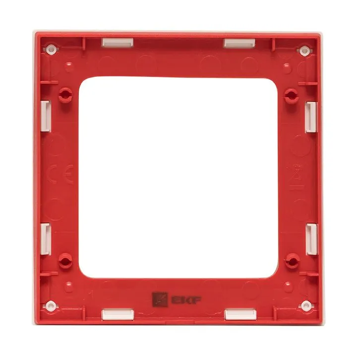 Стокгольм Рамка 1-местная белая с линией цвета красный EKF - Фото 3