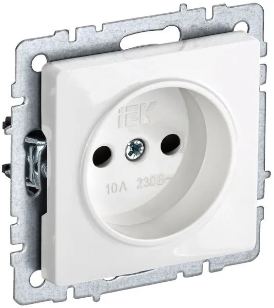 BRITE Розетка 1-местная без заземления без защитных шторок 10А РС10-1-0-БрБ белый IEK BR-R10-10-K01