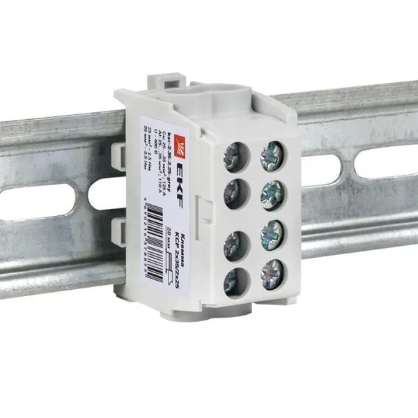 Клемма распределительная КСР с двойным винтом 2x35/2x25 cерая EKF