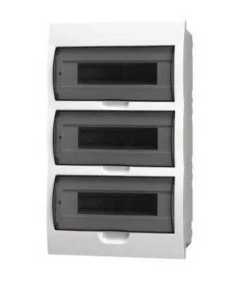 Корпус пластиковый БЕЛЫЙ ЩРВ-П-36, черная прозрачная дверь IP51, DEKRON DEK06103-0042-B