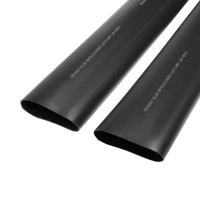Трубка термоусаживаемая СТТК (3-4:1) среднестенная клеевая 75,0/22,0мм, черная, упаковка 2 шт. по 1м REXANT - Фото 4