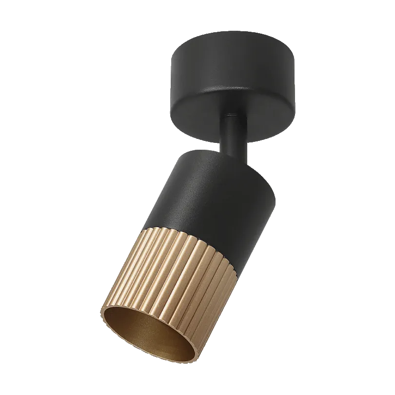 Накладной светильник WOLTA WSL-GU10/S18BG DUO под лампу GU10 Черный/золото D55x170