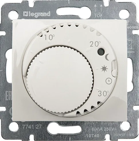 VALENA Термостат электронный комфорт с выключателем 8А слоновая кость