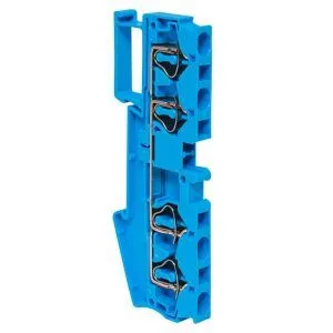 Колодка клеммная пружинная JXB-ST-4 41А 4 вывода синяя EKF 