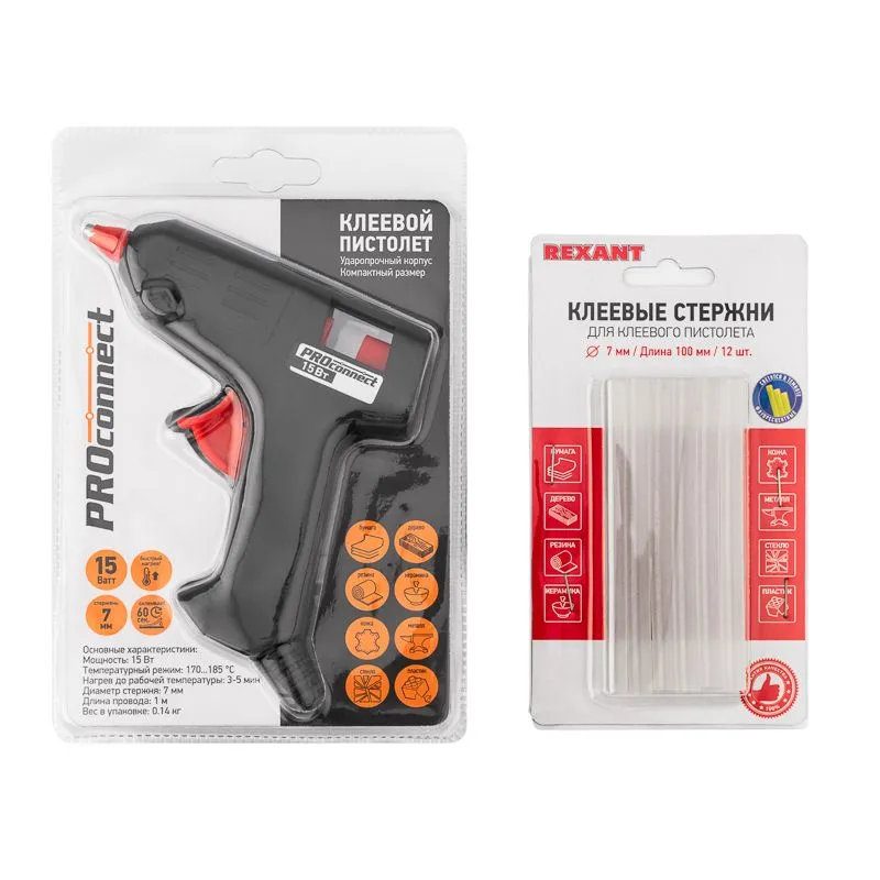Набор ПК01 для творчества (пистолет 15Вт, стержни 7мм)