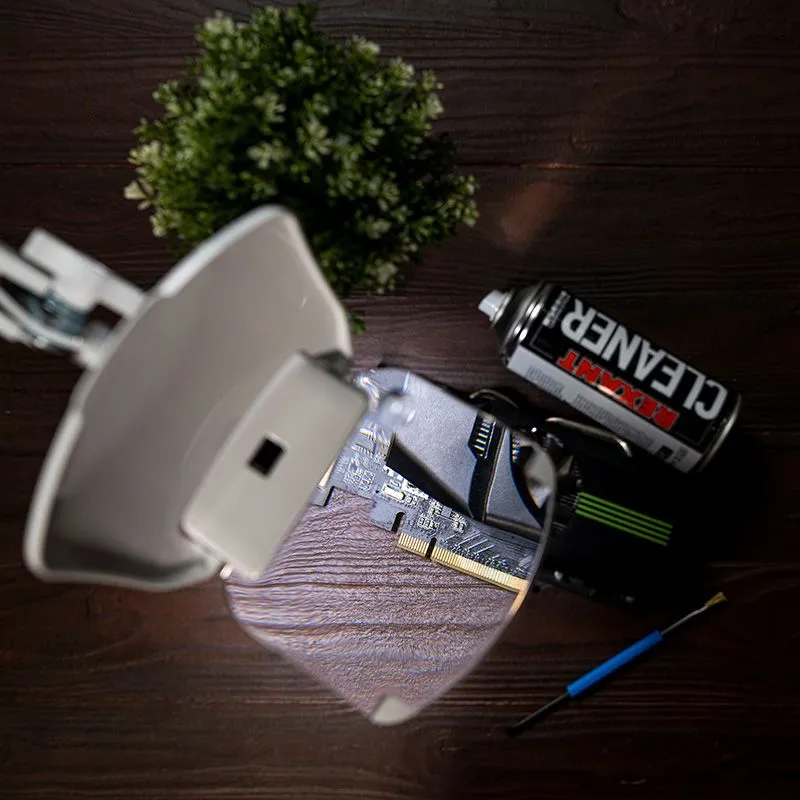 Лупа на струбцине квадратная 3D+20D с подсветкой 6LED, серия EXPERT, белая REXANT - Фото 3