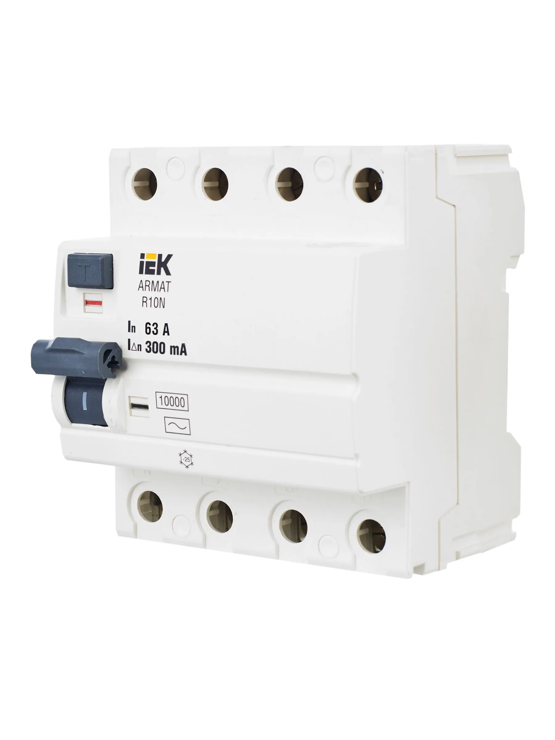 ARMAT Выключатель дифференциального тока R10N 4P 63А 300мА тип AC IEK - Фото 6