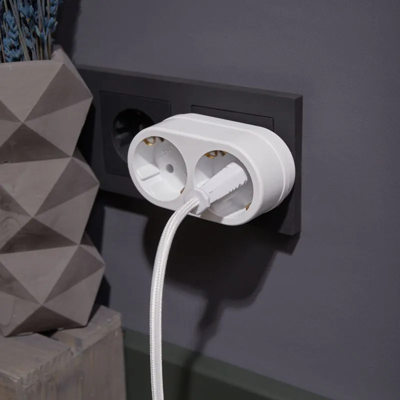 Набор двойников электрических 16А с/з вертикальные, белый (2 шт./уп.) REXANT - Фото 4