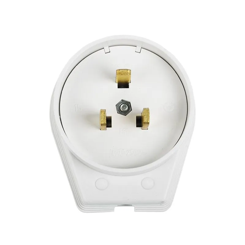 Вилка ВШ для электрической плиты 40А, 250В 2Р+РЕ (ОУ) белая REXANT