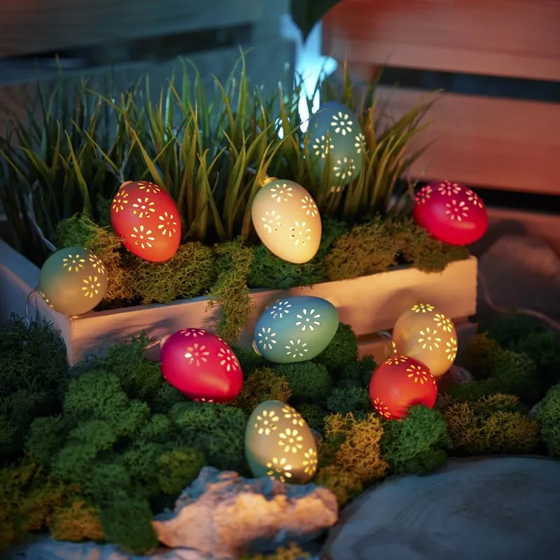 Гирлянда садовая (каскад) Эклектика 4м, 3000К, с аккумулятором и выносной солнечной панелью LAMPER - Фото 2