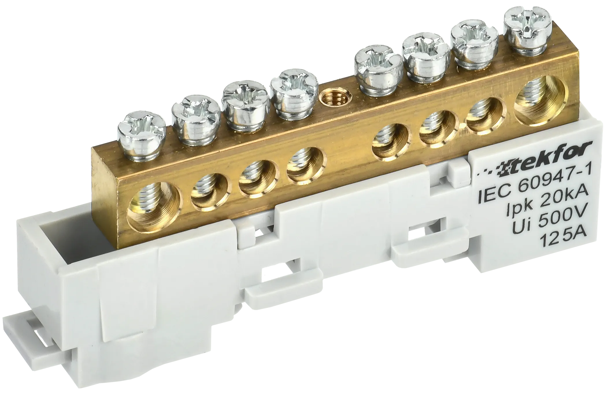 TEKFOR Шина L "фаза" неизолированная на универсальном держателе 8х12-8-Ср IEK TF-NN20-08-DL-K03