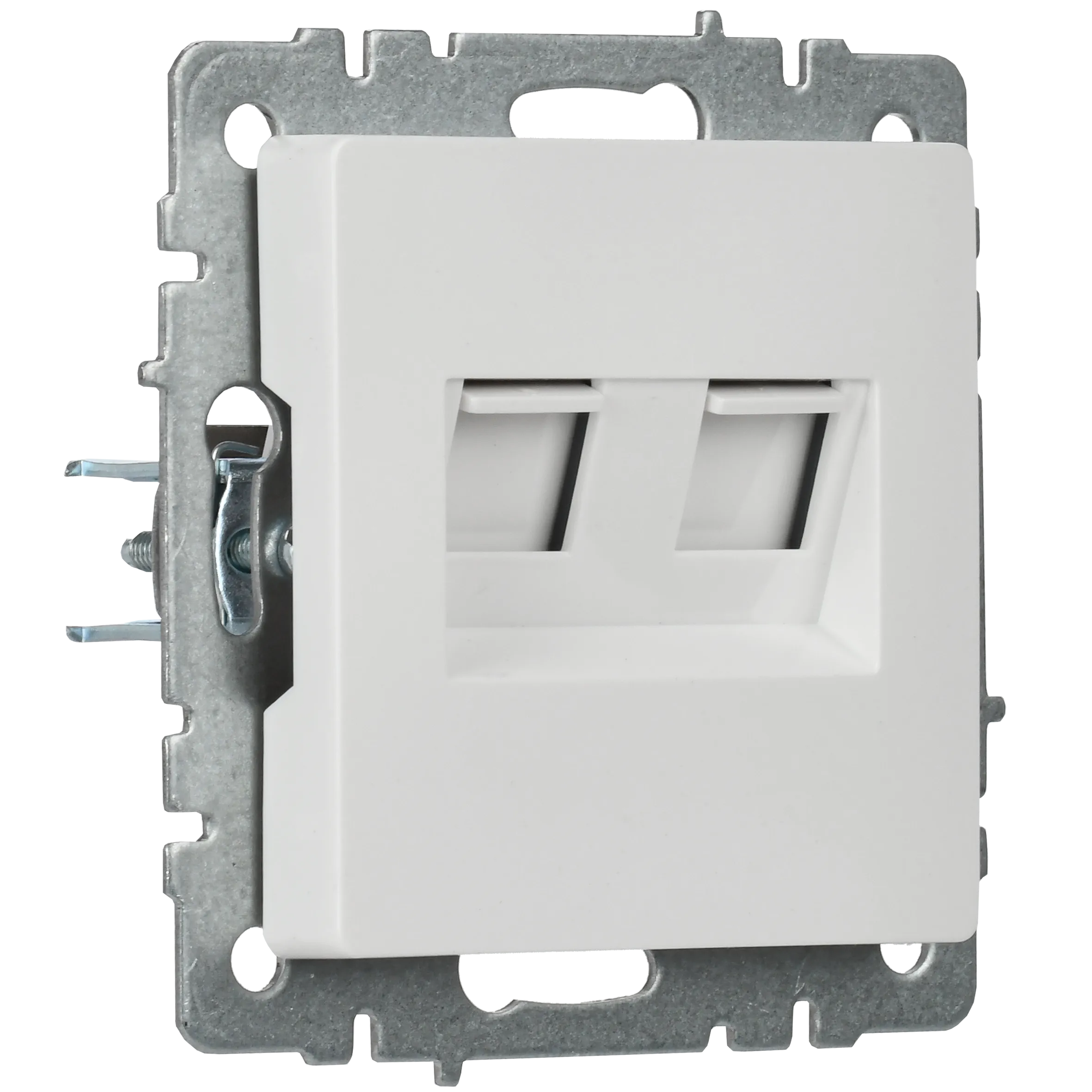 BRITE Розетка компьютерная двойная кат.5E RJ45 РК10-2-БрБ белый IEK - Фото 3