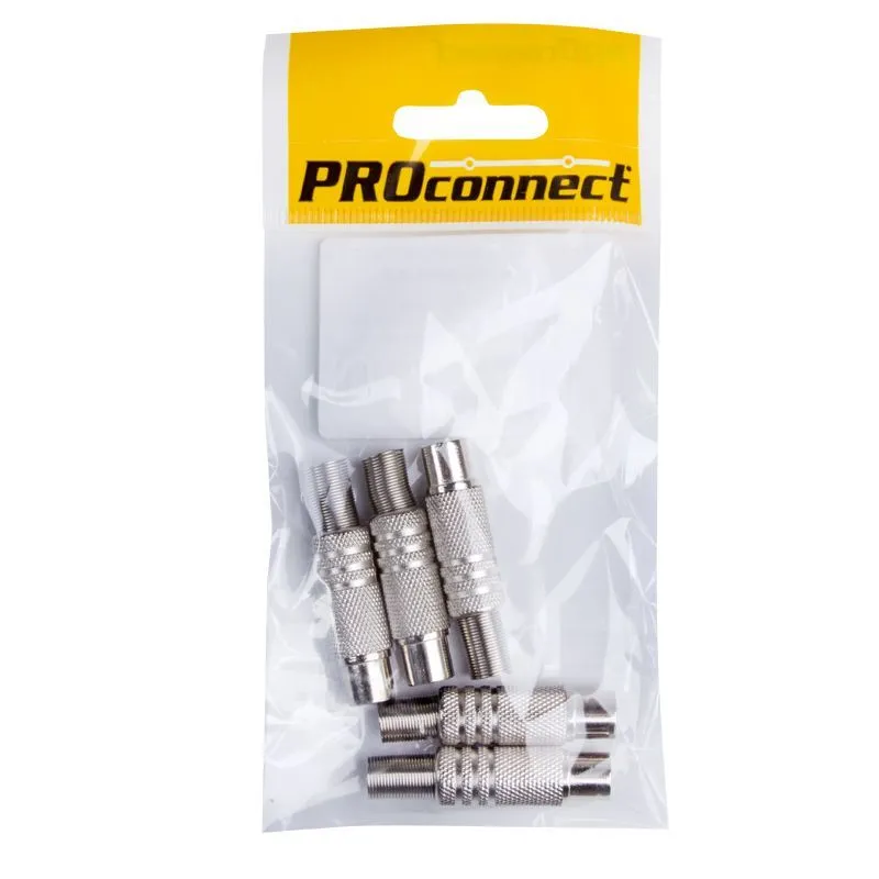 Разъем антенный на кабель, (штекер-TV никель с пружиной), (5шт) (пакет) PROconnect 05-2011-4-9