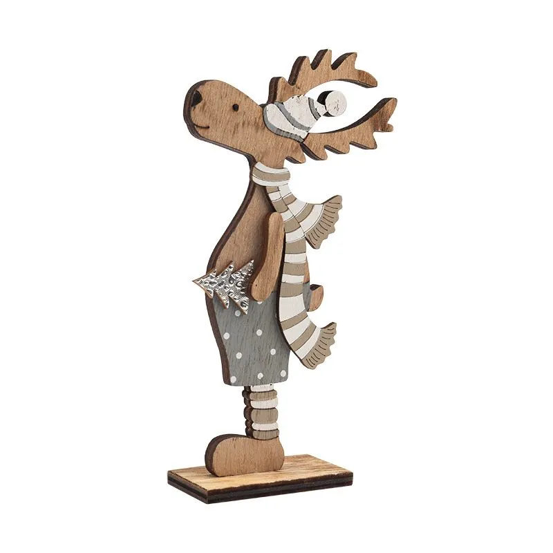 Деревянная фигурка Рождественский Олень Синий 10,5x4x18 см - Фото 3