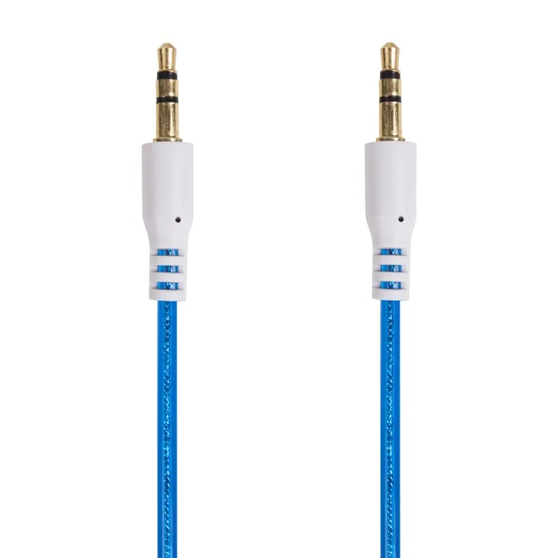 Аудиокабель AUX 3,5мм, 1м, синий, гелевый REXANT - Фото 2