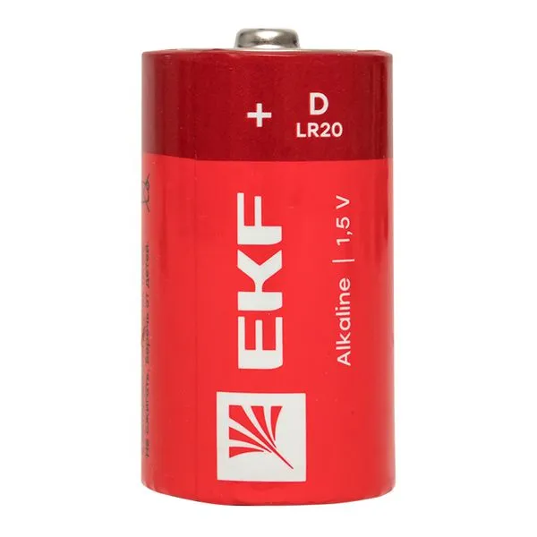 Алкалиновая батарейка D(LR20) блистер 2шт. EKF - Фото 4