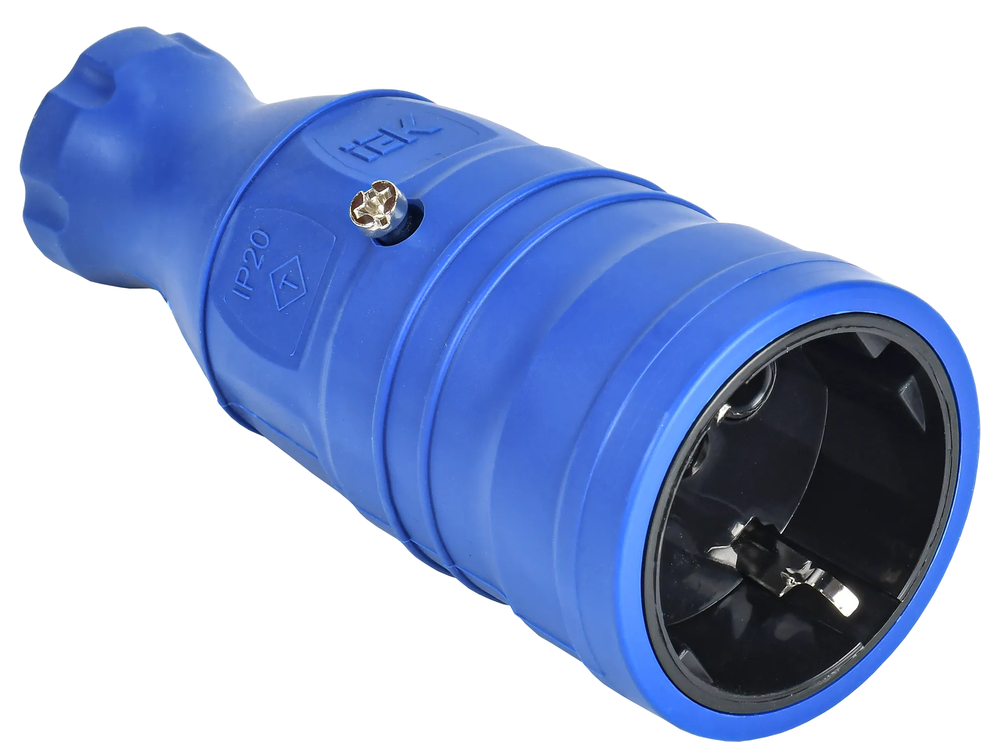 OMEGA Розетка переносная РБп14-1-0м IP20 каучук синяя IEK