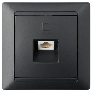 Розетка компьютерная скрытой установки РК18-006 графит 10416BY