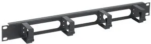 ITK Кабельный органайзер 19" 1U 4 кольца черный CO05-1M4RM