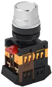 Кнопка ABLF-22 белый d=22мм неон/240В 1з+1р IEK BBT10-ABLF-K01