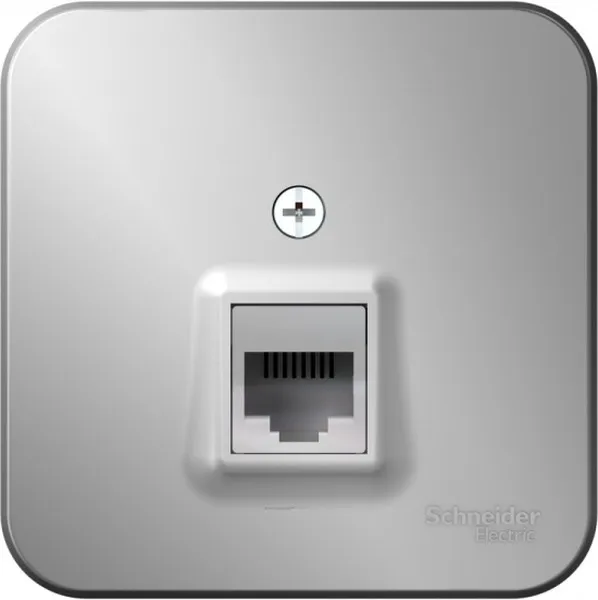 Розетка компьютерная 1-м ОП Blanca RJ45 кат.5E с изолир. пластиной алюм. SE BLNIA045003 - Фото 3