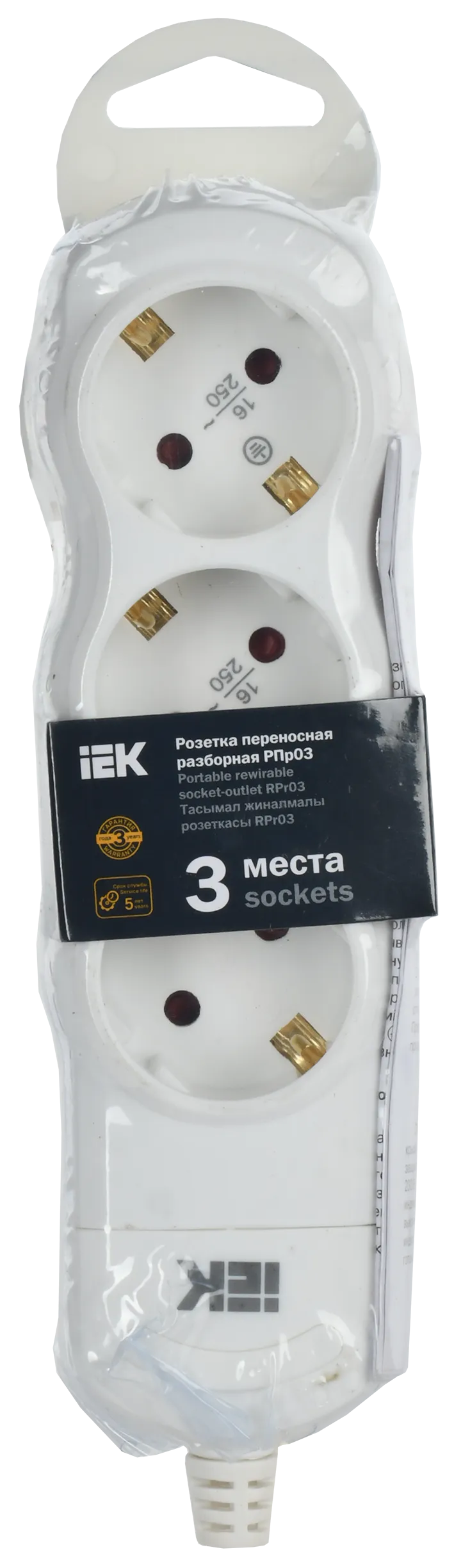 Розетка переносная разборная РПр03 3 места IEK - Фото 2