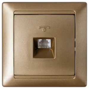 Розетка телефонная четырехконтактная скрытой установки ТР4-034 бронза
