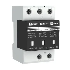 Ограничитель импульсных напряжений ОПВ-D/3P In 5кА 275В с сигн. EKF opv-d3