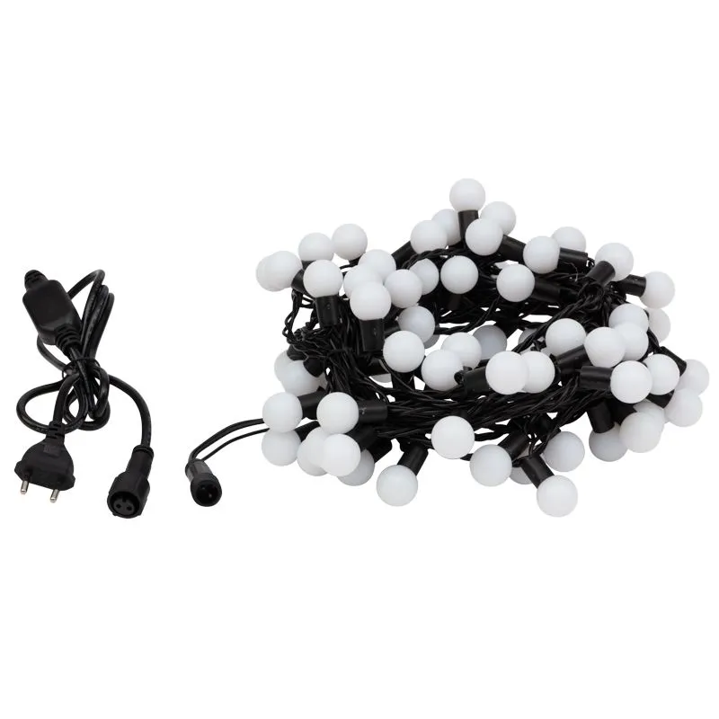 Гирлянда светодиодная Мультишарики Ø23мм 10м 80 LED RGB черный ПВХ IP65 быстрая смена цвета 230В нужен блок 303-500 NEON-NIGHT - Фото 4