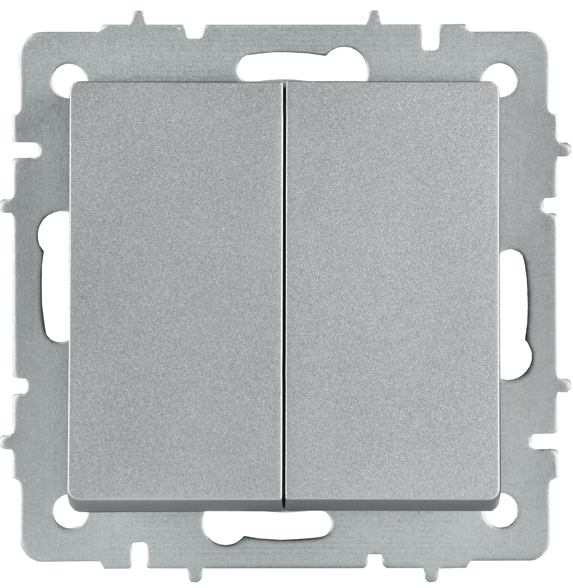 BRITE Выключатель 2-клавишный перекрестный 10А ВС10-2-3-БрА алюминий IEK - Фото 6