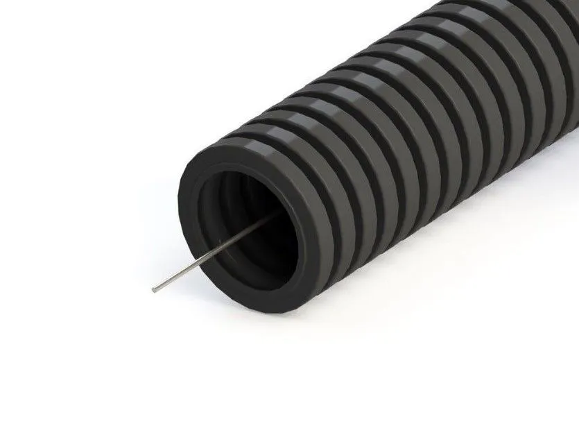 Труба ПНД гофрированная с зондом D20мм.  (25м/уп) Черный DEKRON