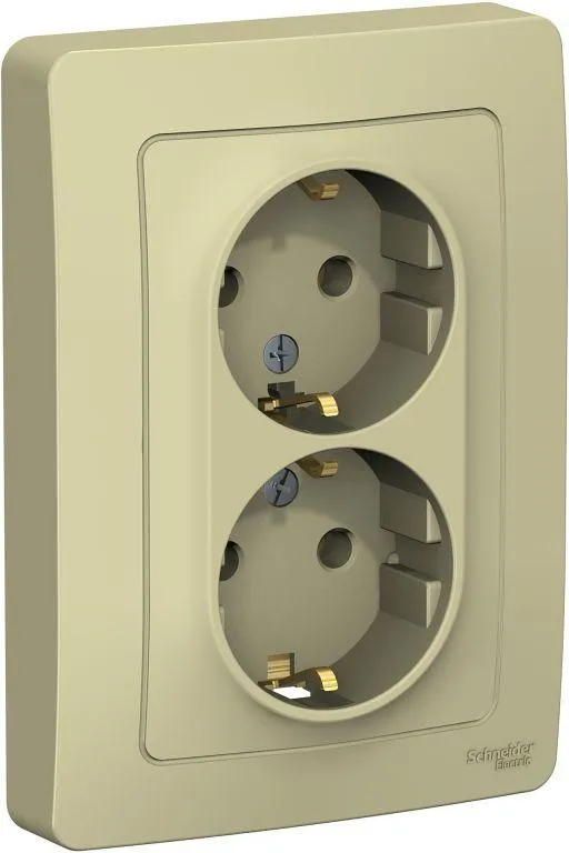Розетка 2-м СП Blanca 16А IP20 250В с заземл. без защ. шторок беж. SE BLNRS001027 - Фото 2
