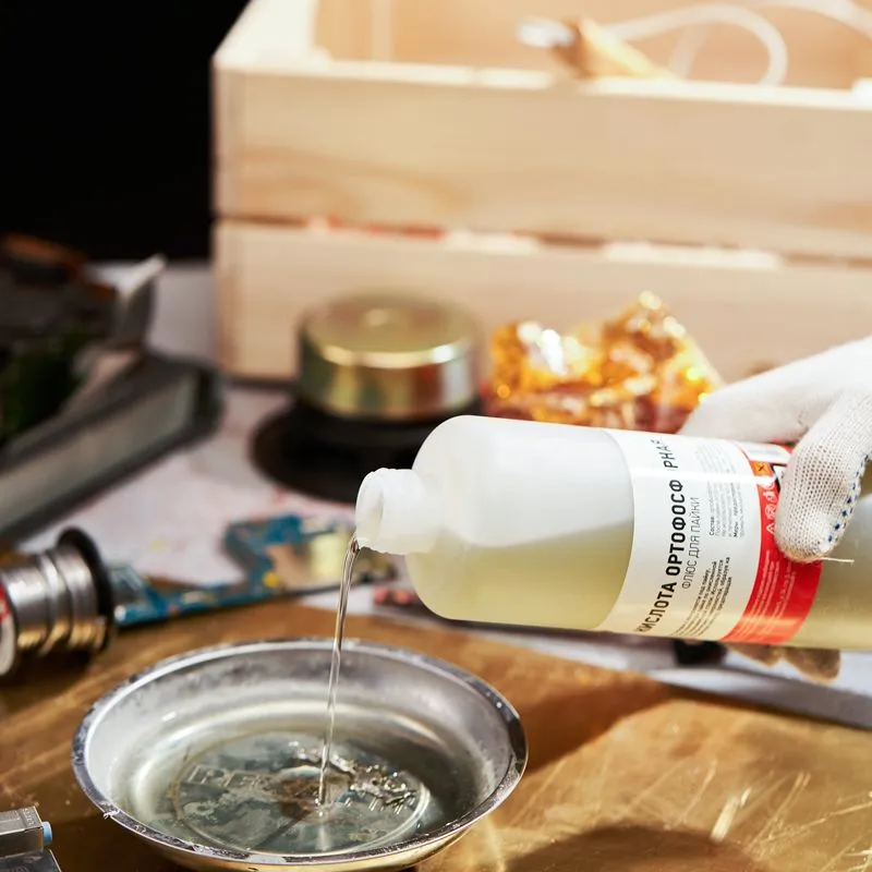 Флюс для пайки, КИСЛОТА ОРТОФОСФОРНАЯ 75%, 500мл, флакон REXANT - Фото 4