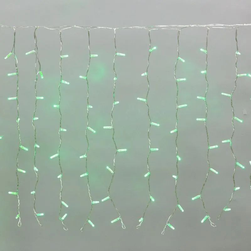 Гирлянда светодиодная Занавес 2x0,8м 160 LED ЗЕЛЕНЫЙ прозрачный ПВХ IP65 постоянное свечение 230В блок в комплекте NEON-NIGHT 235-104