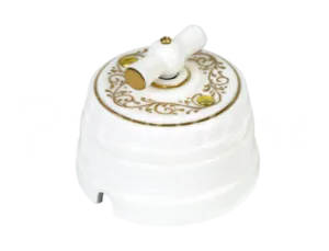 Выключатель ретро поворотный на два положен (1-клавишный, в комплекте с подъемной рамкой D70x60), GE70404-01EL