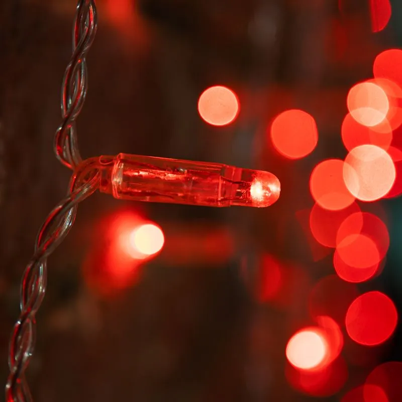 Гирлянда Светодиодный Дождь 2х3м, постоянное свечение, прозрачный провод, 230 В, диоды КРАСНЫЕ - Фото 3