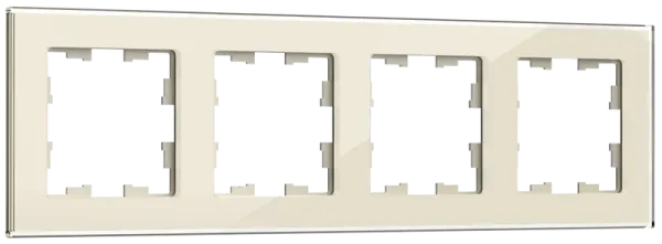 BRITE Рамка 4 -местная РУ-4-2-БрВа стекло ванильный IEK BR-M42-G-K10